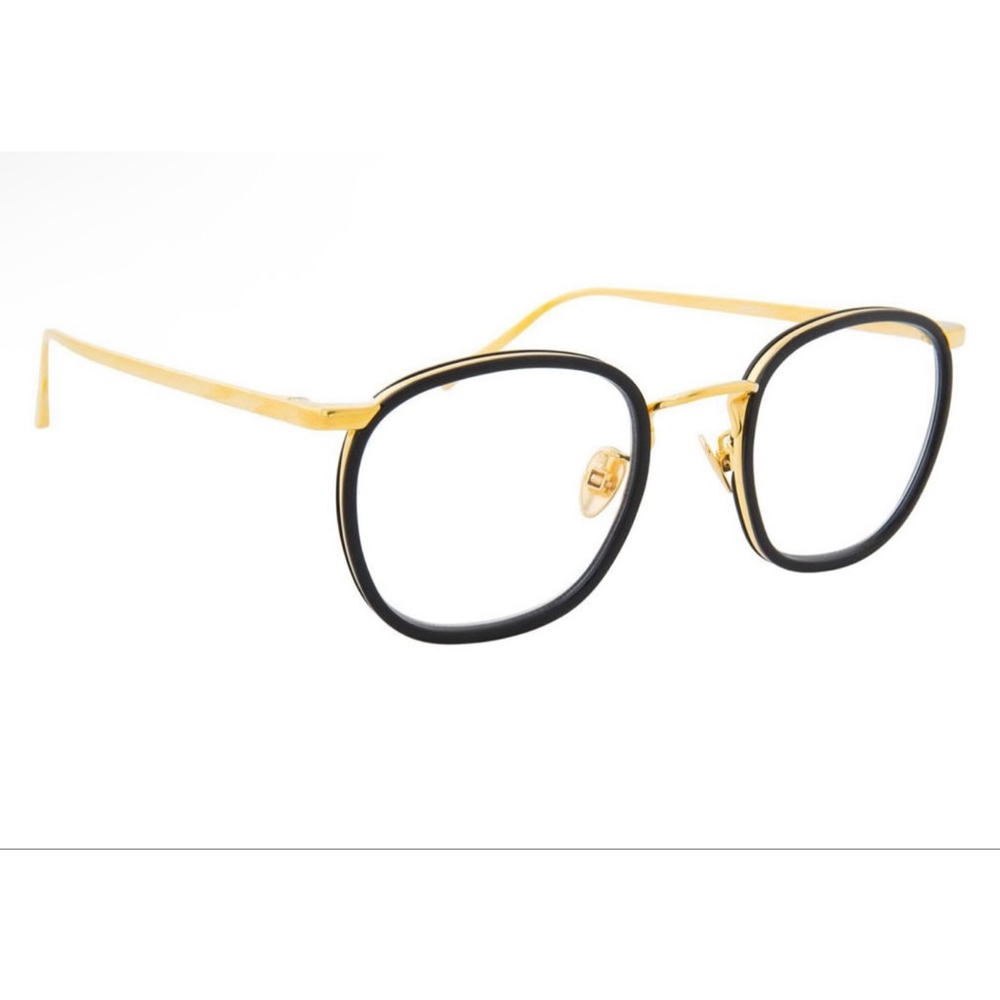 Unisex Linda Farrow Optical Glasses Black/Gold One Size LFL562 optical - Picture 1 of 14